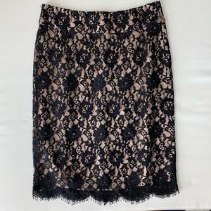Banana Republic Lace Overlay Midi Skirt